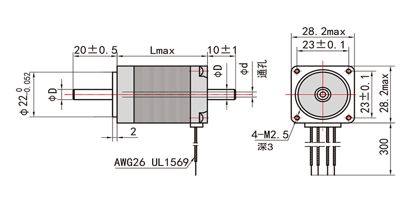 28系列中空軸步進(jìn)電機(jī)-11HS51N/H