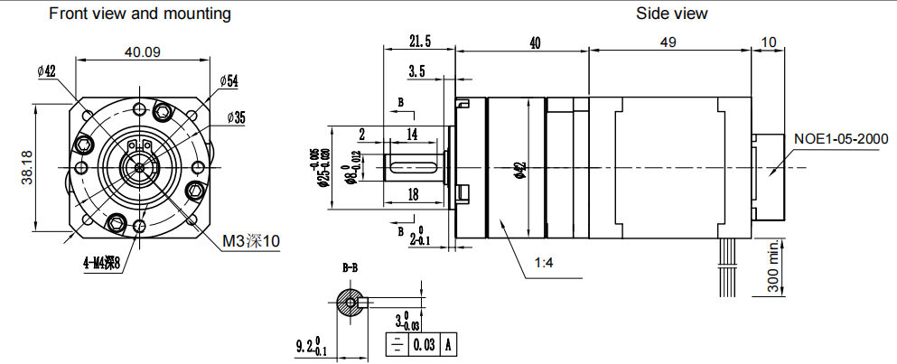 力矩增強(qiáng)型42系列減速閉環(huán)步進(jìn)電機(jī)NEMA17-YL4218L3004-E2000G4